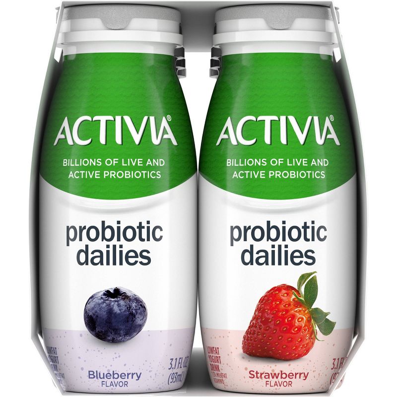 Activia Dailies Strawberry & Blueberry Probiotic Yogurt - 3.1 fl oz/8ct