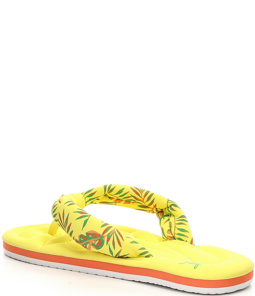 Reef Girls' Pool Float Palm Print Flip Flops (Youth)