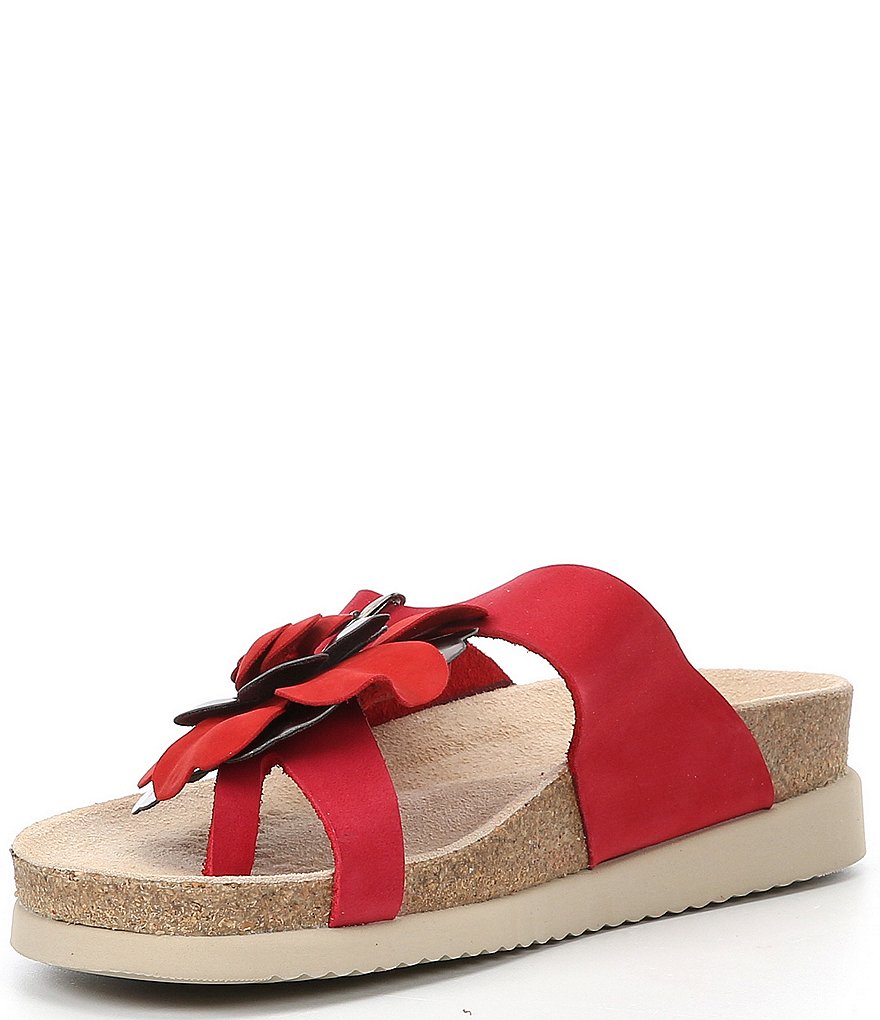 Mephisto Helen Flower Buckle Detail Leather Casual Sandals