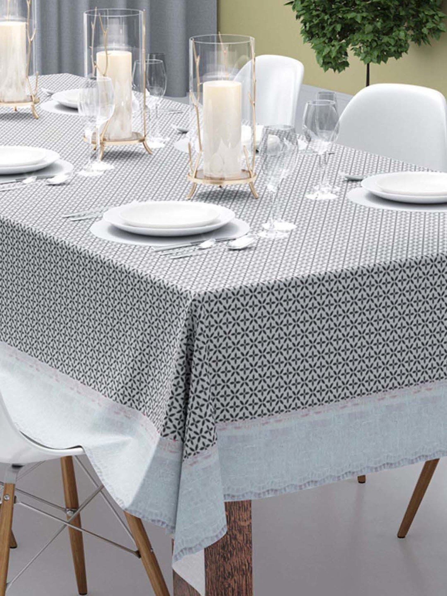 Bianca Classic Clear Grey Pvc 8-10 Seater Table Cloth