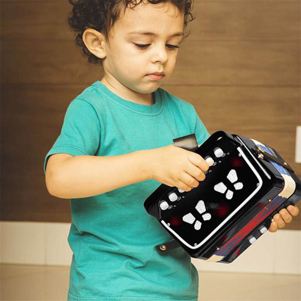 7-Key 2 Bass Kids Accordion Children's Mini Musical Instrument Easy to Learn Music Black