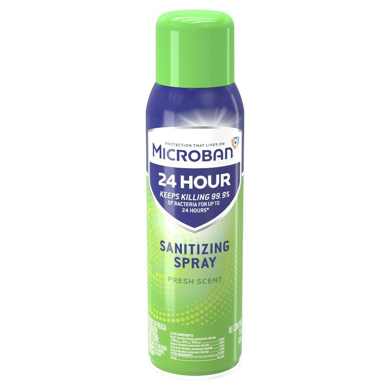 Microban 24 Hour Disinfectant Sanitizing Spray, Fresh Scent - 15 fl oz