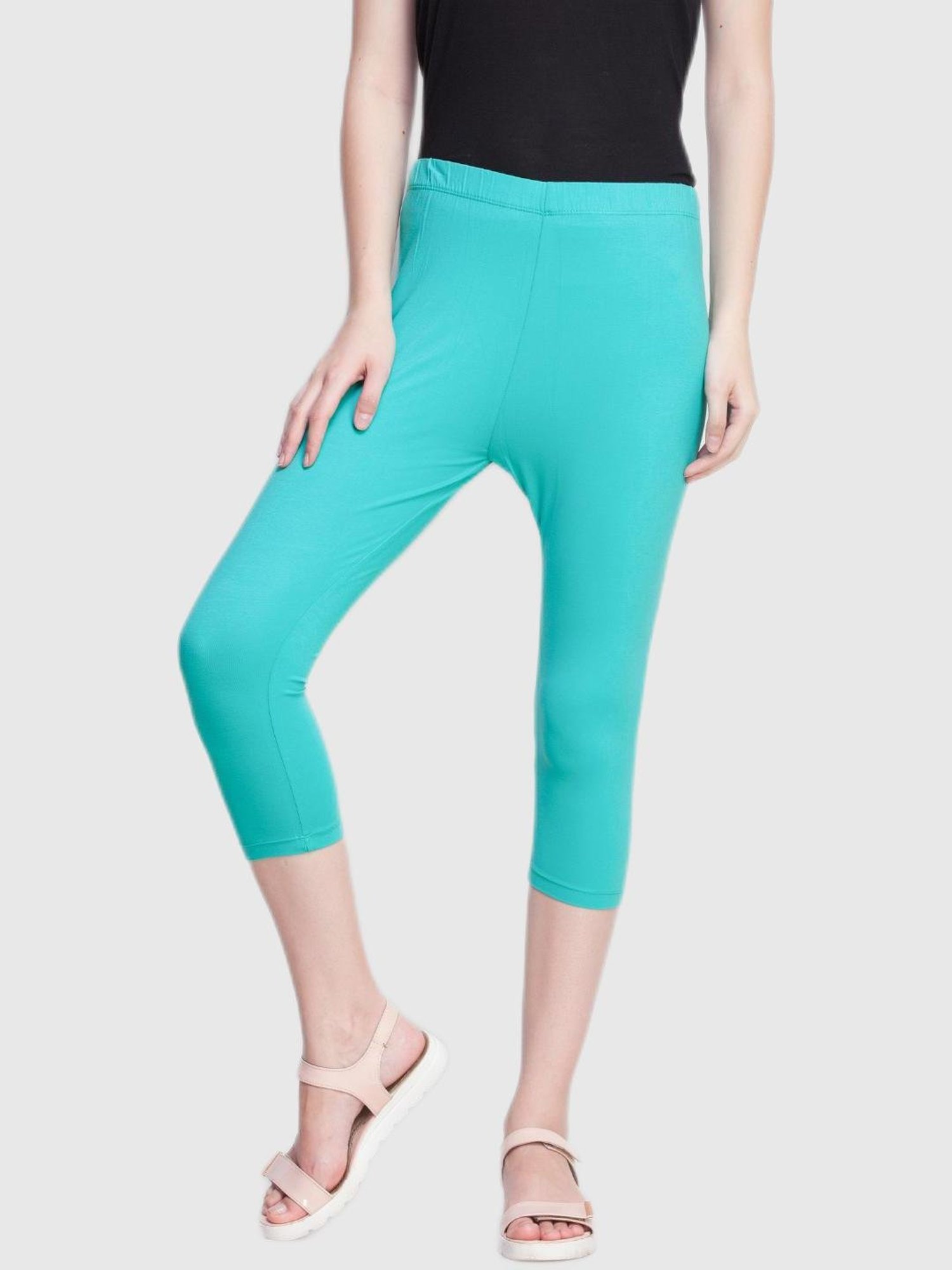 Dollar Missy Turquoise Skinny Fit Capris