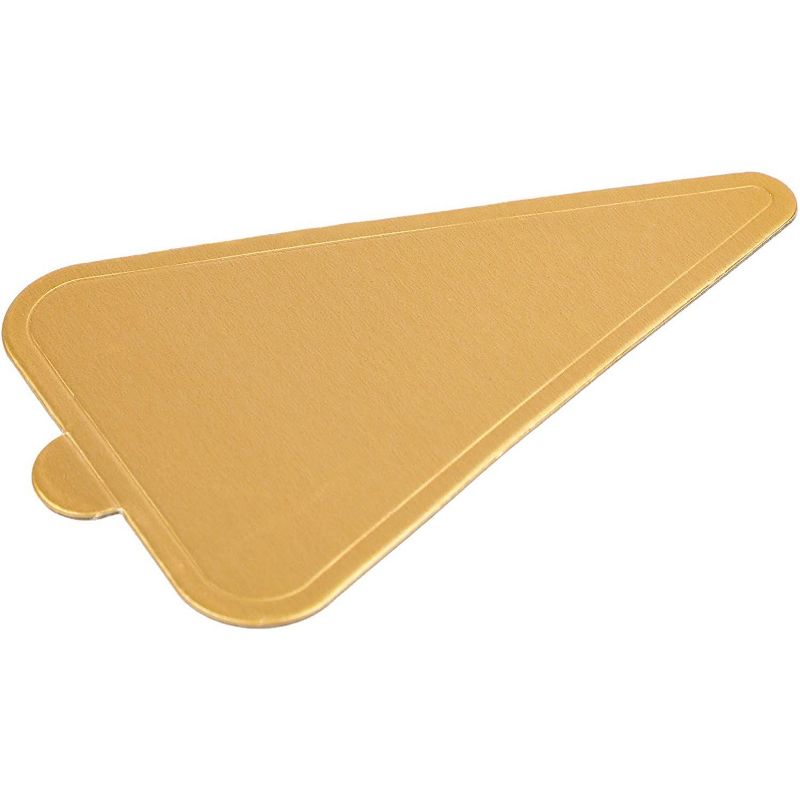 Sparkle and Bash 200 Pack Mini Cake Boards, Gold Foil Triangle Dessert Bases (3 x 4.6 In)