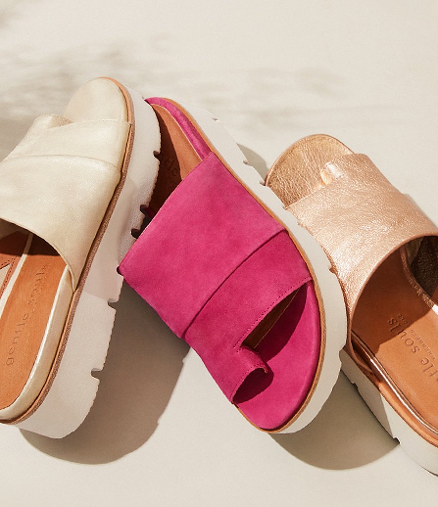 Gentle Souls Lavern Suede Toe Thong Platform Sandals