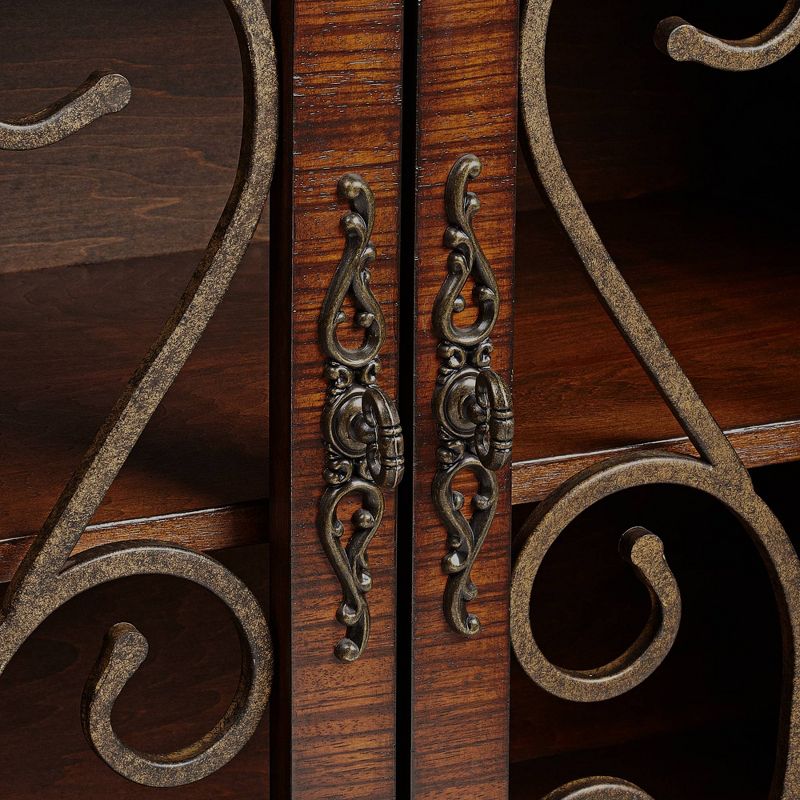 Kensington Hill Arriana 35" High Dark Cherry Wood 2-Door Console