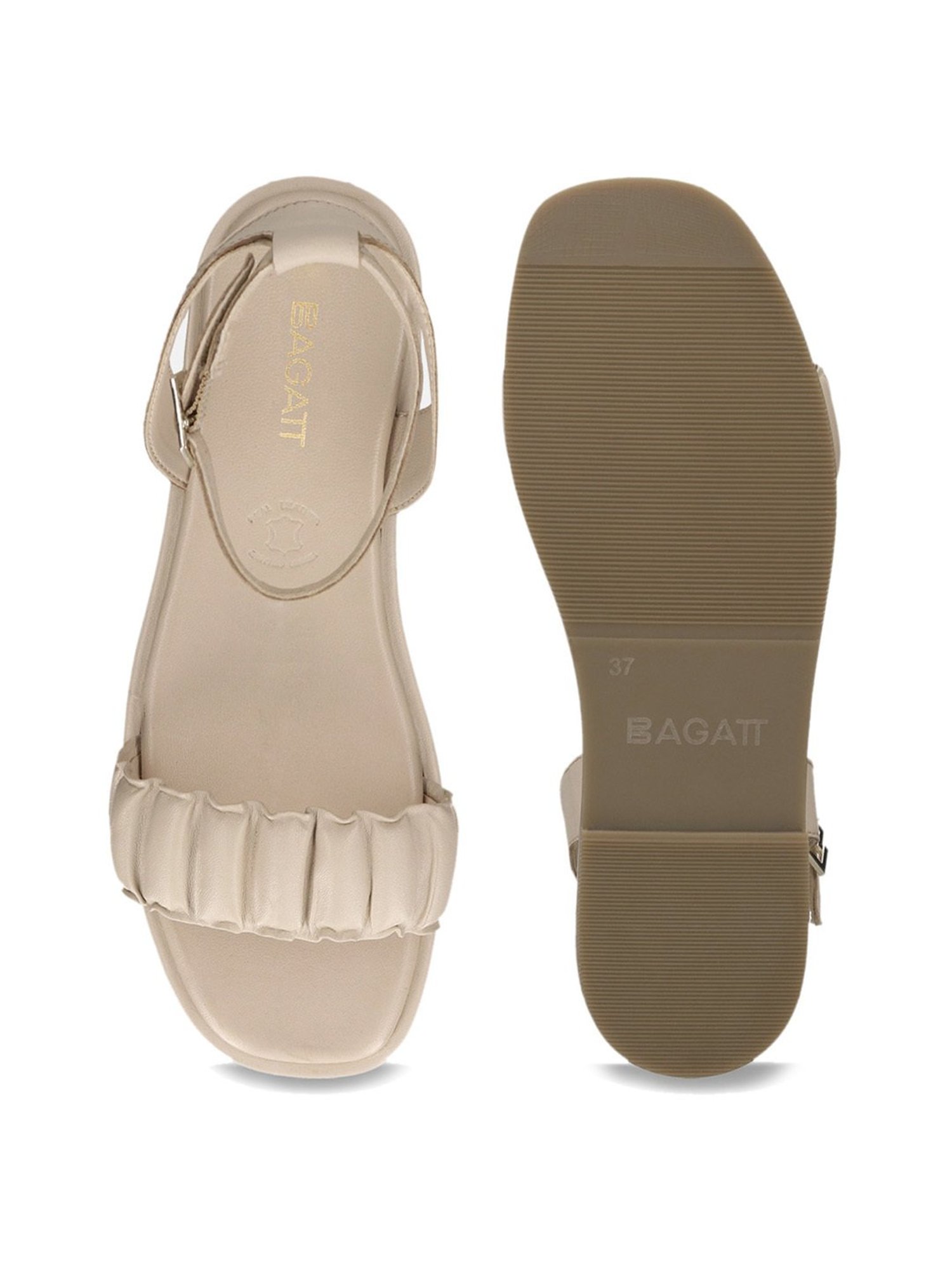 BAGATT Women's Flower Beige Ankle Strap Sandals