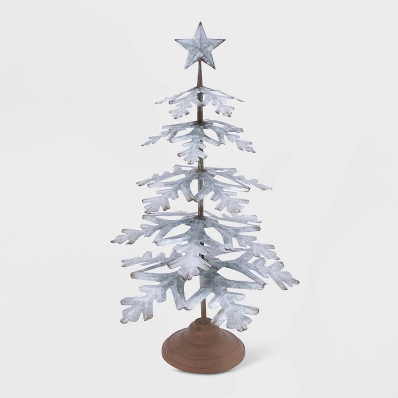 23" Galvanized Metal Christmas Tree Decorative Figurine - Gerson International