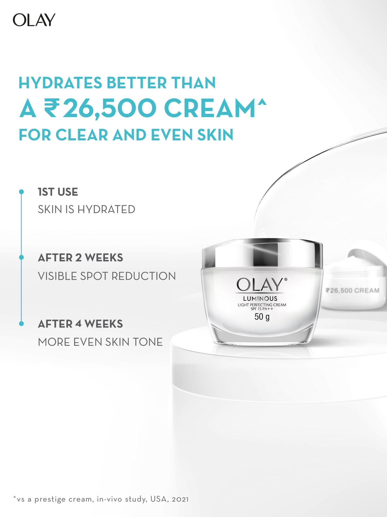 Olay Luminious Light Pefecting Niacinamide Cream with SPF 15 PA++ - 50 gm