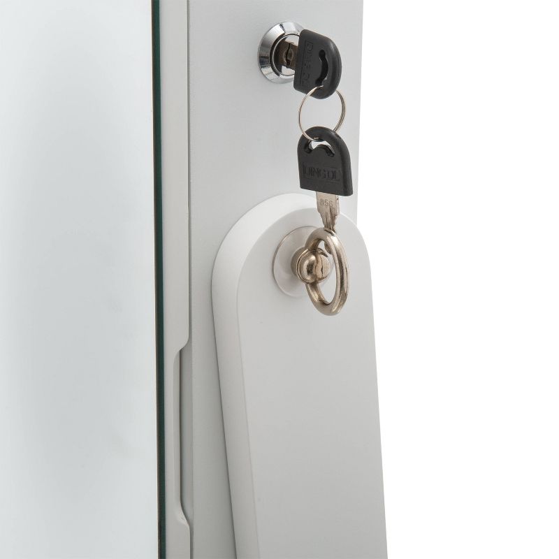 Ruby+Cash Mirrored Jewelry Armoire White