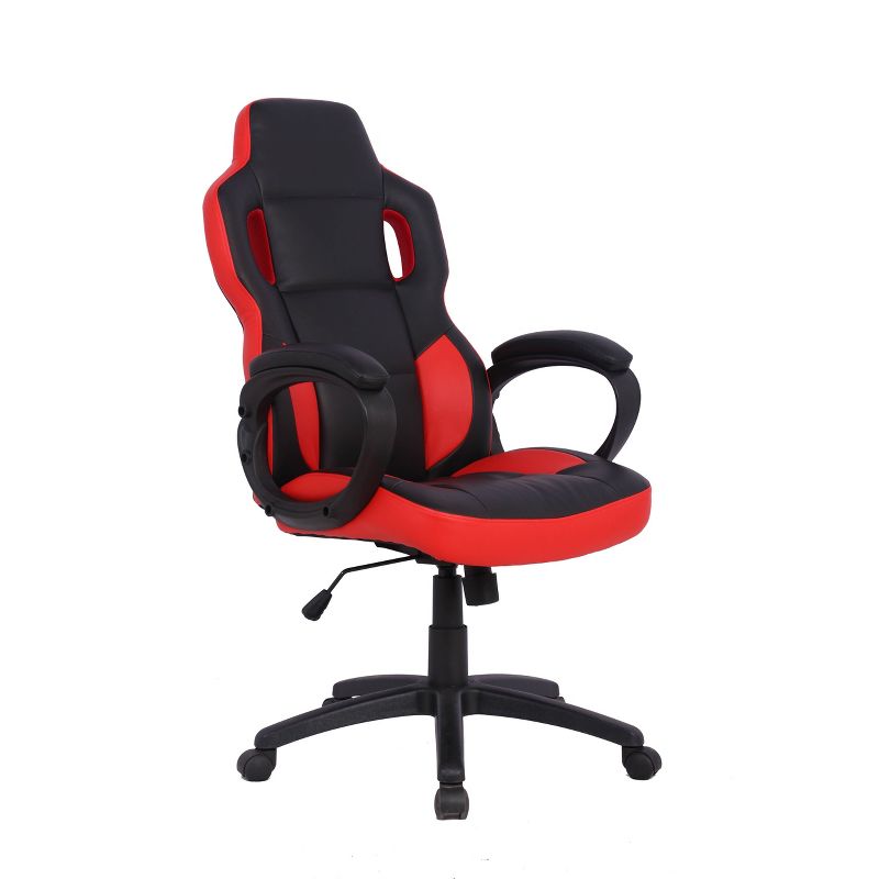 Adjustable Height Game Chair Red/Black - WOVENBYRD