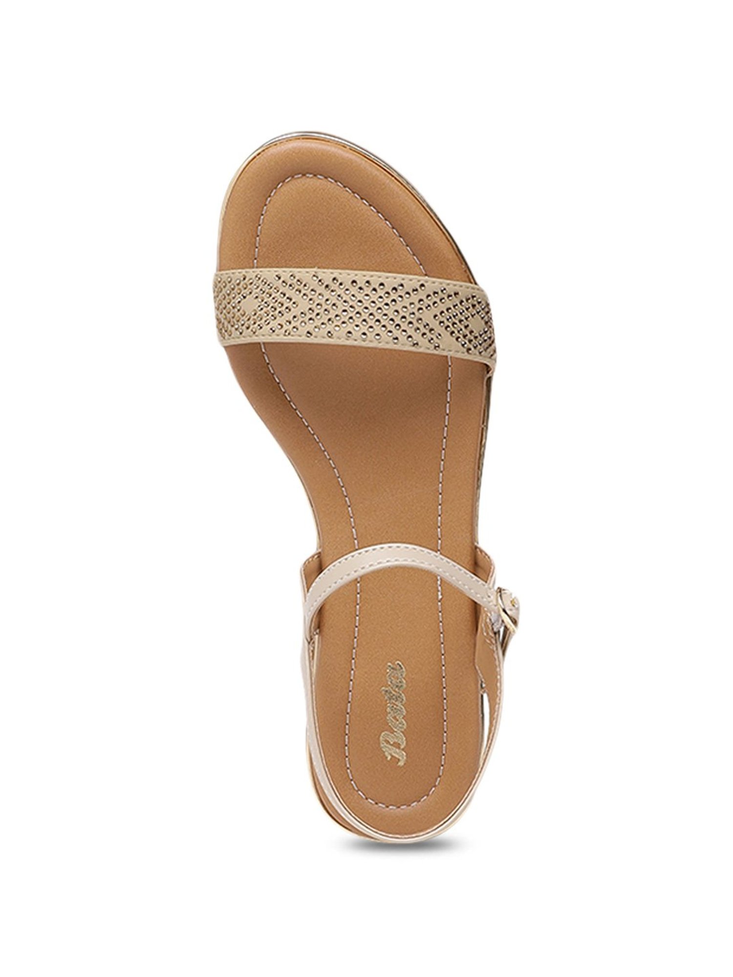 Bata Women's Thea Beige Ankle Strap Sandals