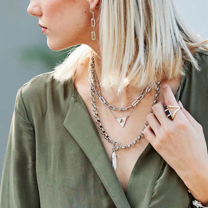 Sanctuary Project Triangle Necklace Silver