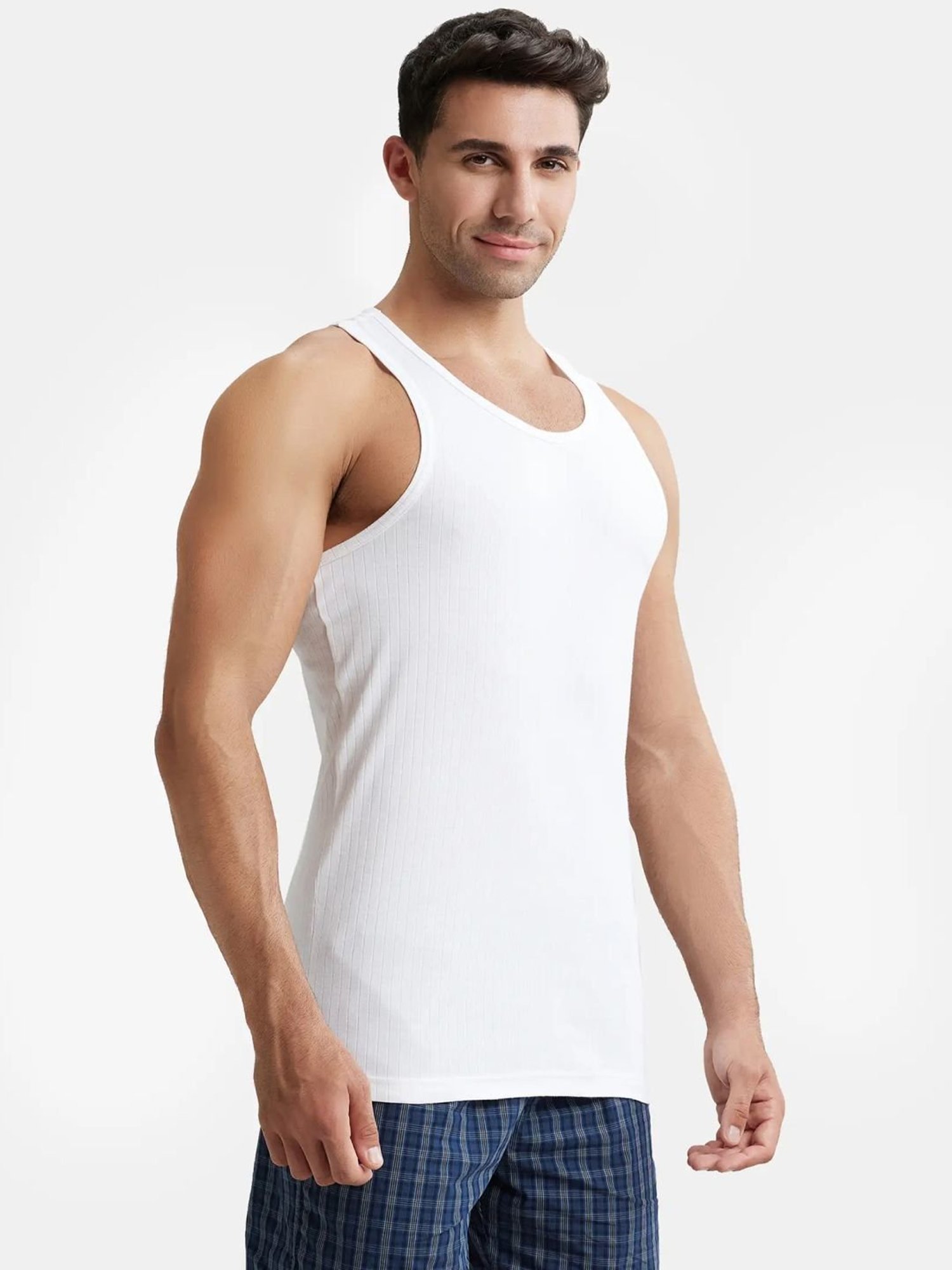 Cantabil Navy Blue Cotton Regular Fit Vest