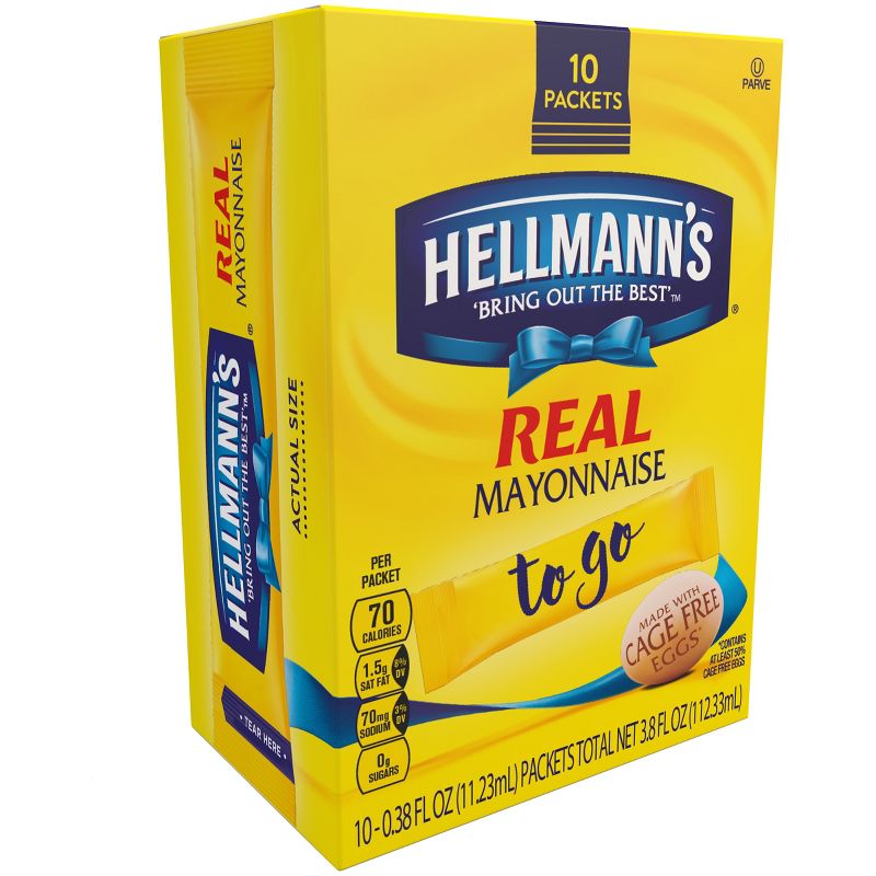 Hellmann's To Go Packets Real Mayonnaise - 10ct