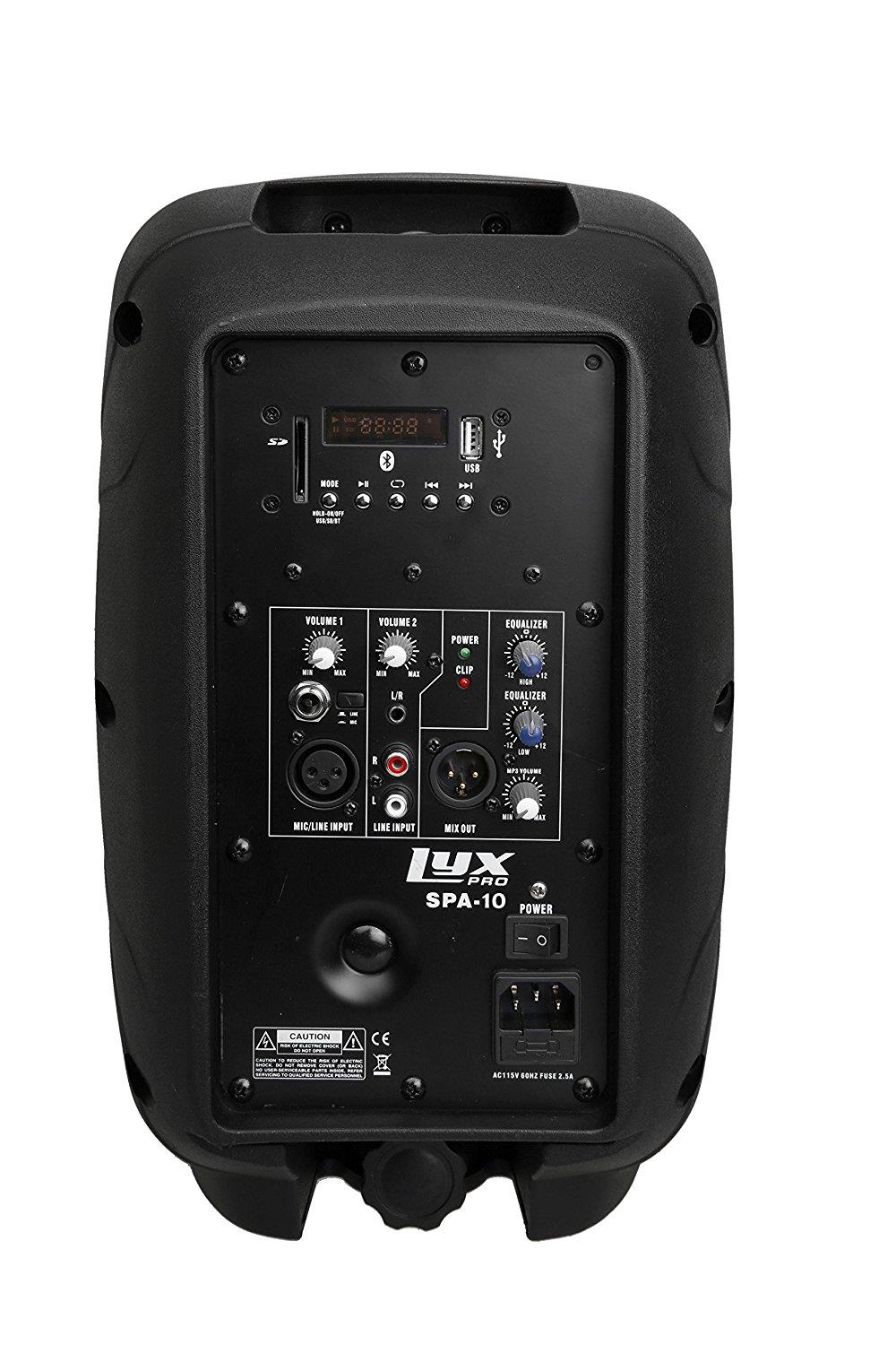 Small PA System, 100w RMS Power Active Speaker, Bluetooth SD USB MP3 AUX Input