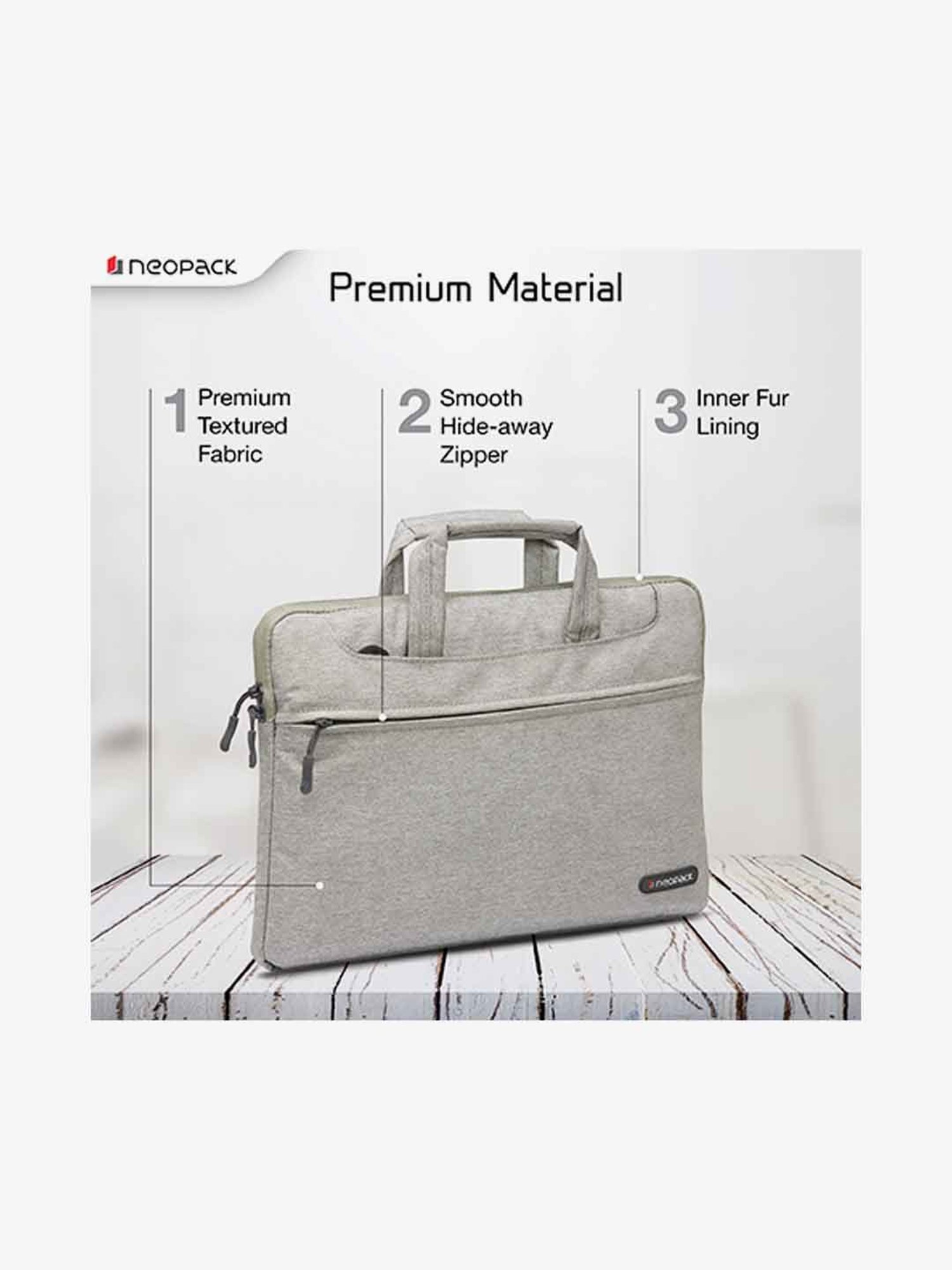 Neopack Svelte Sleeve Laptop Bag for all 13.3 Inch Laptops & Macbooks (Stone Grey)