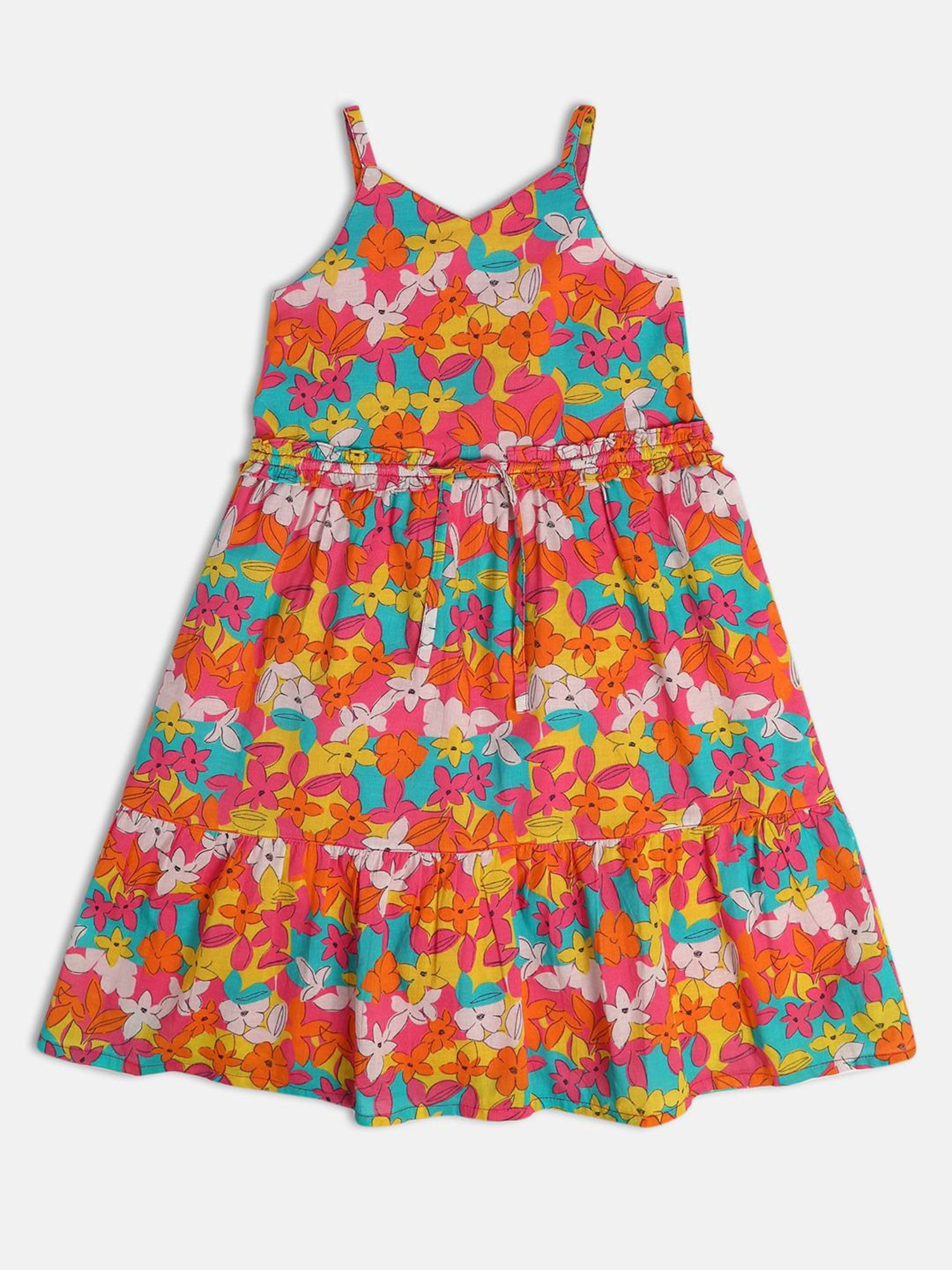 MINIKLUB Kids Multicolor Floral Print Dress
