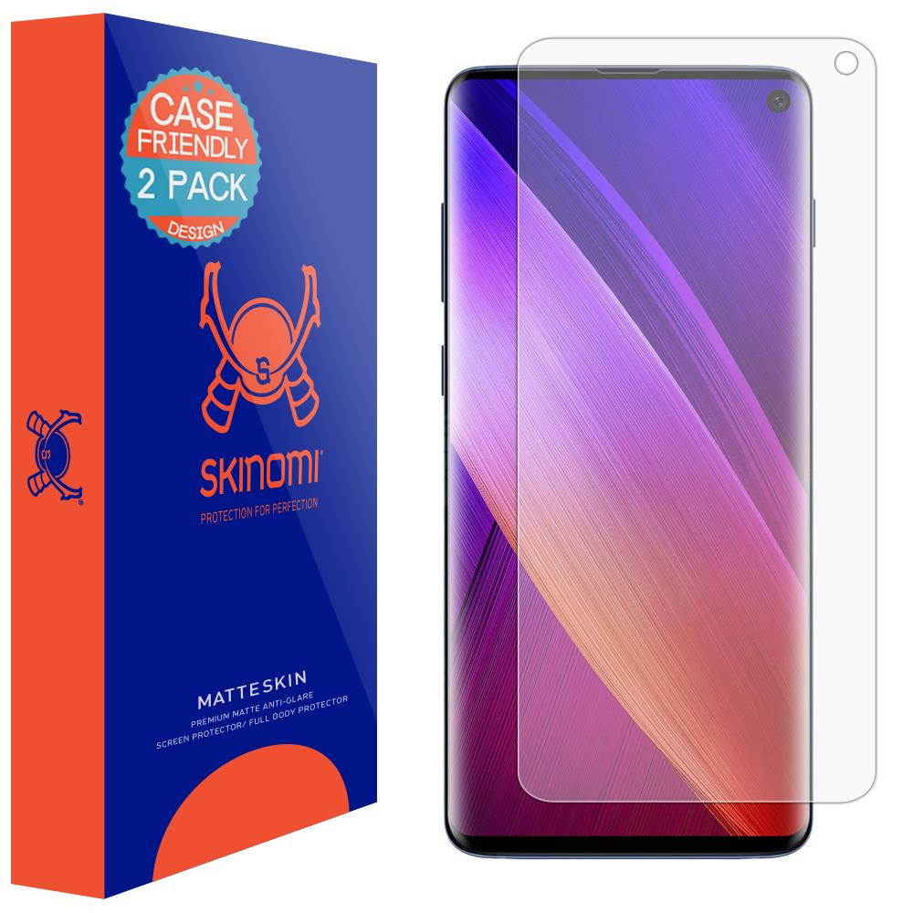 Galaxy S10 Screen Protector (Case Friendly)(2-Pack), Skinomi MatteSkin Full Coverage Screen Protector for Galaxy S10 Anti-Glare and Bubble-Free Shield