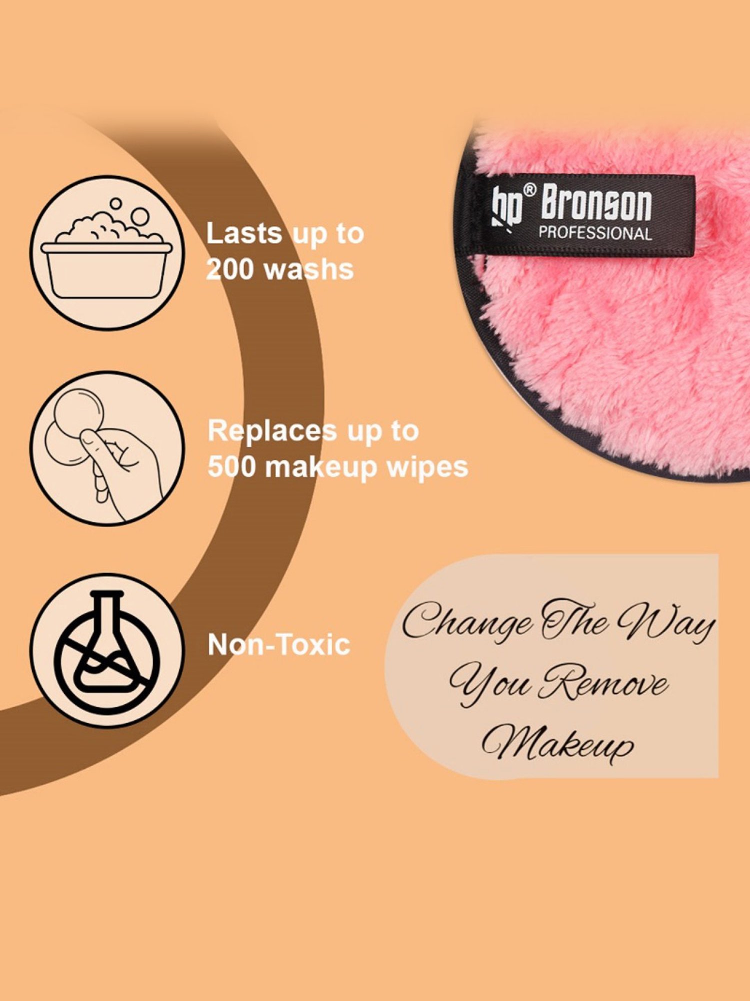 Bronson Professional Reusable Makeup Remover Cleansing Pads - 2 Pieces