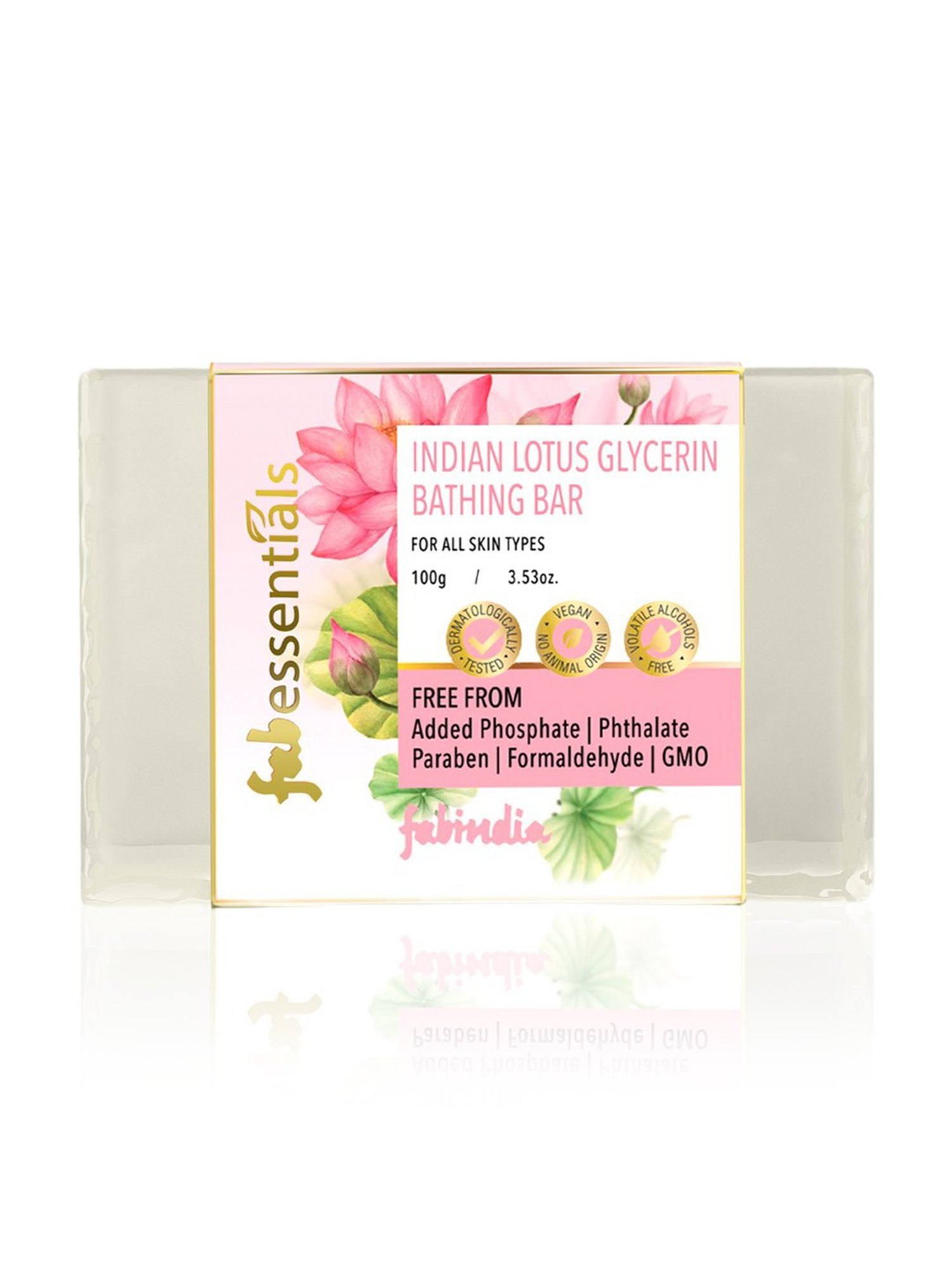 Fabessentials Indian Lotus Glycerin Bathing Bar - 100 gm
