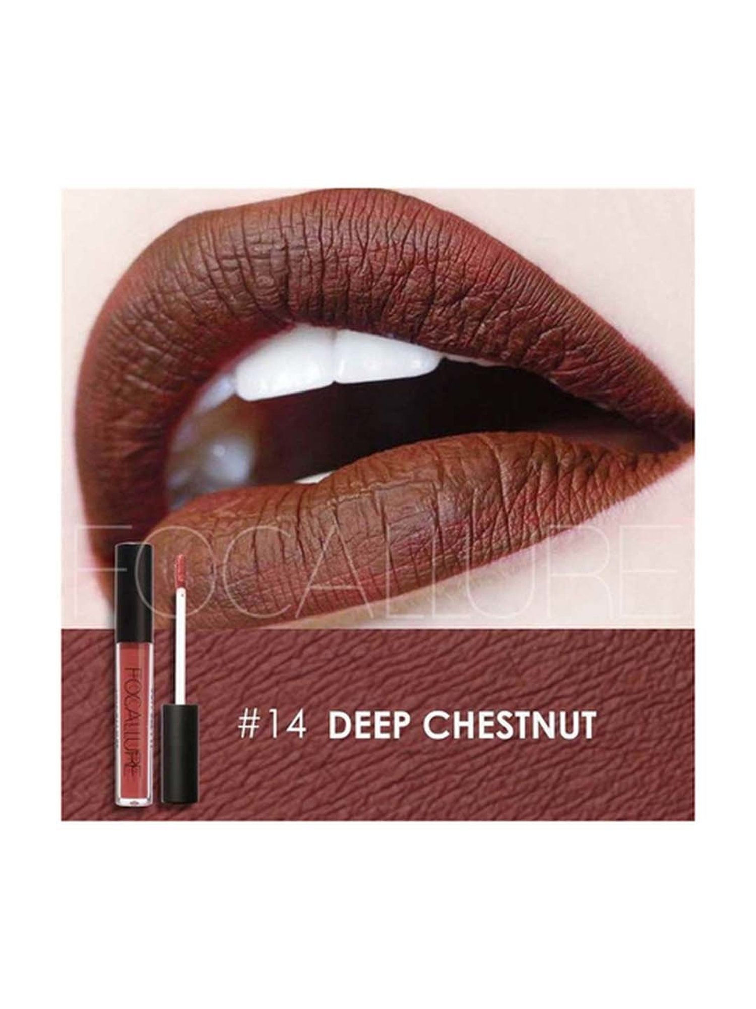 FOCALLURE Matte Liquid Lipstick Deep Cheshnut - 6 gm