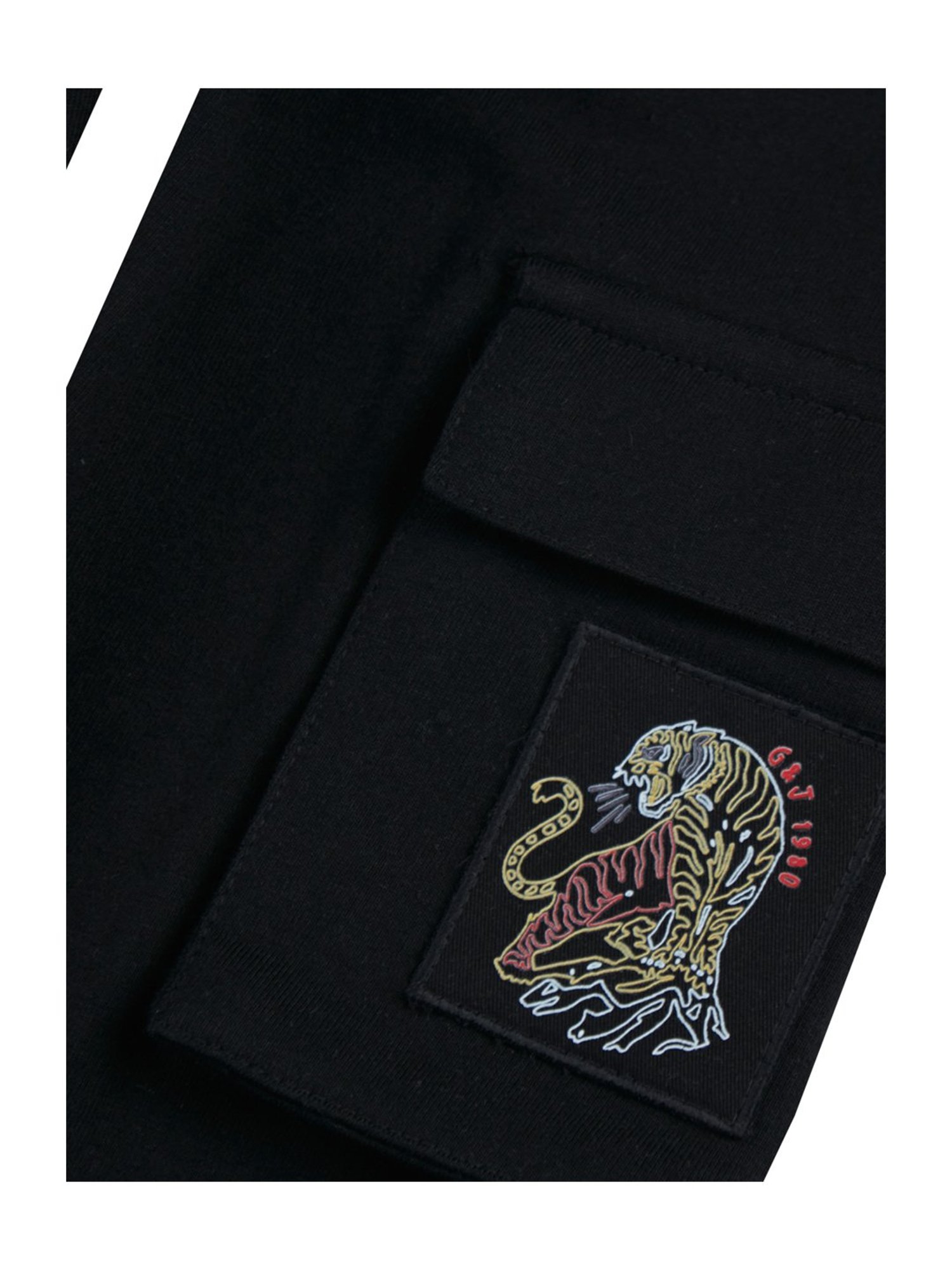 Gini & Jony Boys Black Printed Trackpants