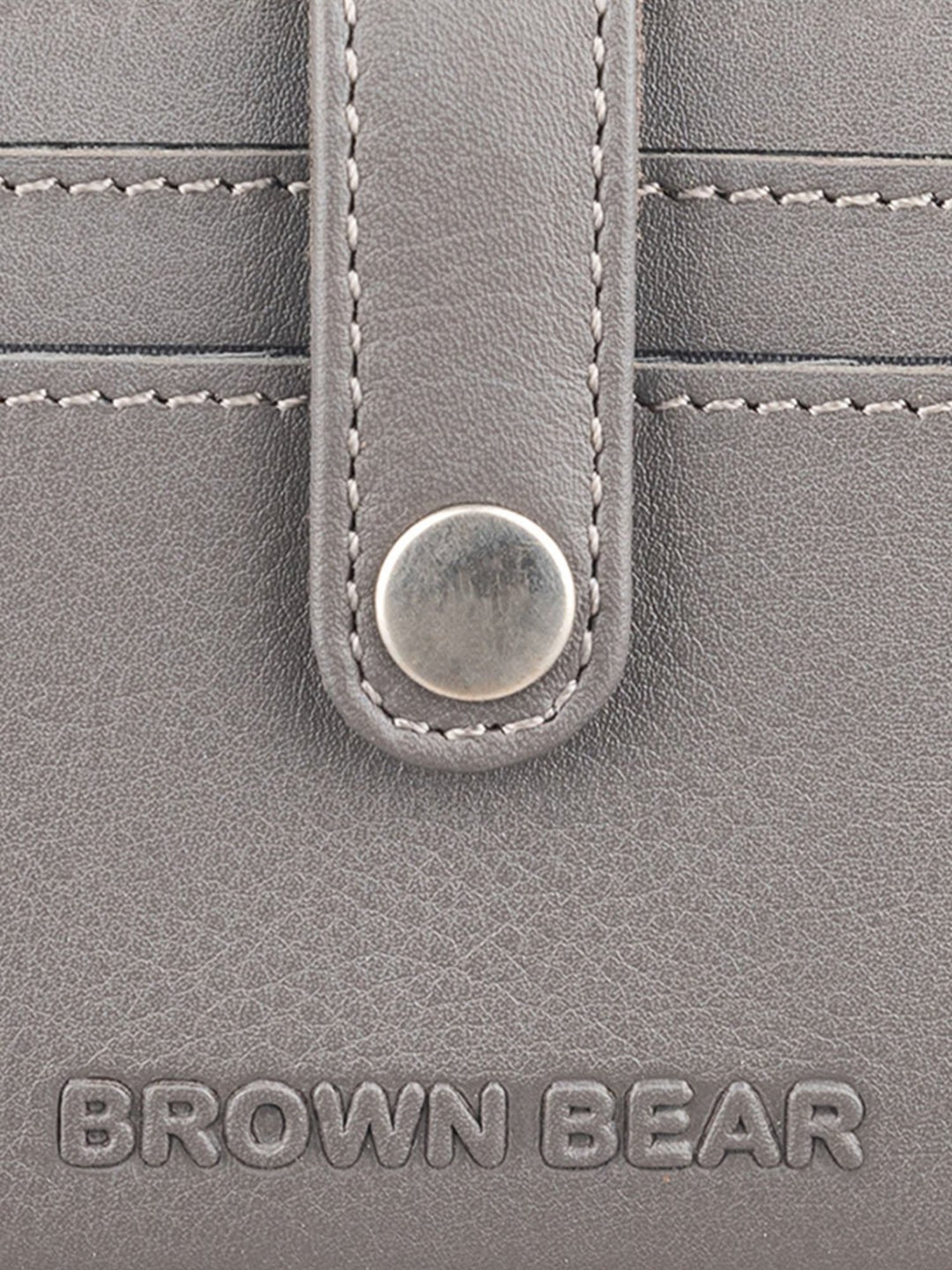 BROWN BEAR Premium Branded Grey Leather Card Holder for Men