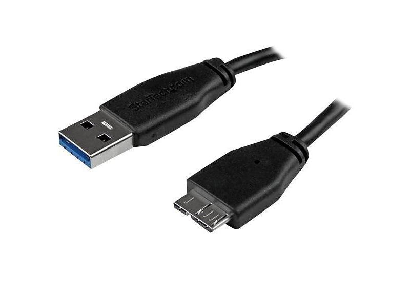 EVGA StarTech Slim SuperSpeed 1.6' M/M USB 3.0 A To Micro B Cable, Black USB3AUB50CMS