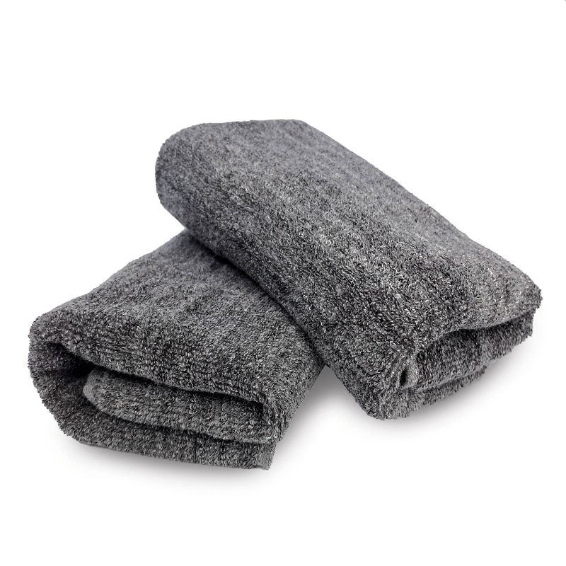 3pc Eco Melange Rayon from Bamboo Cotton Bath Towel Set Charcoal - BedVoyage