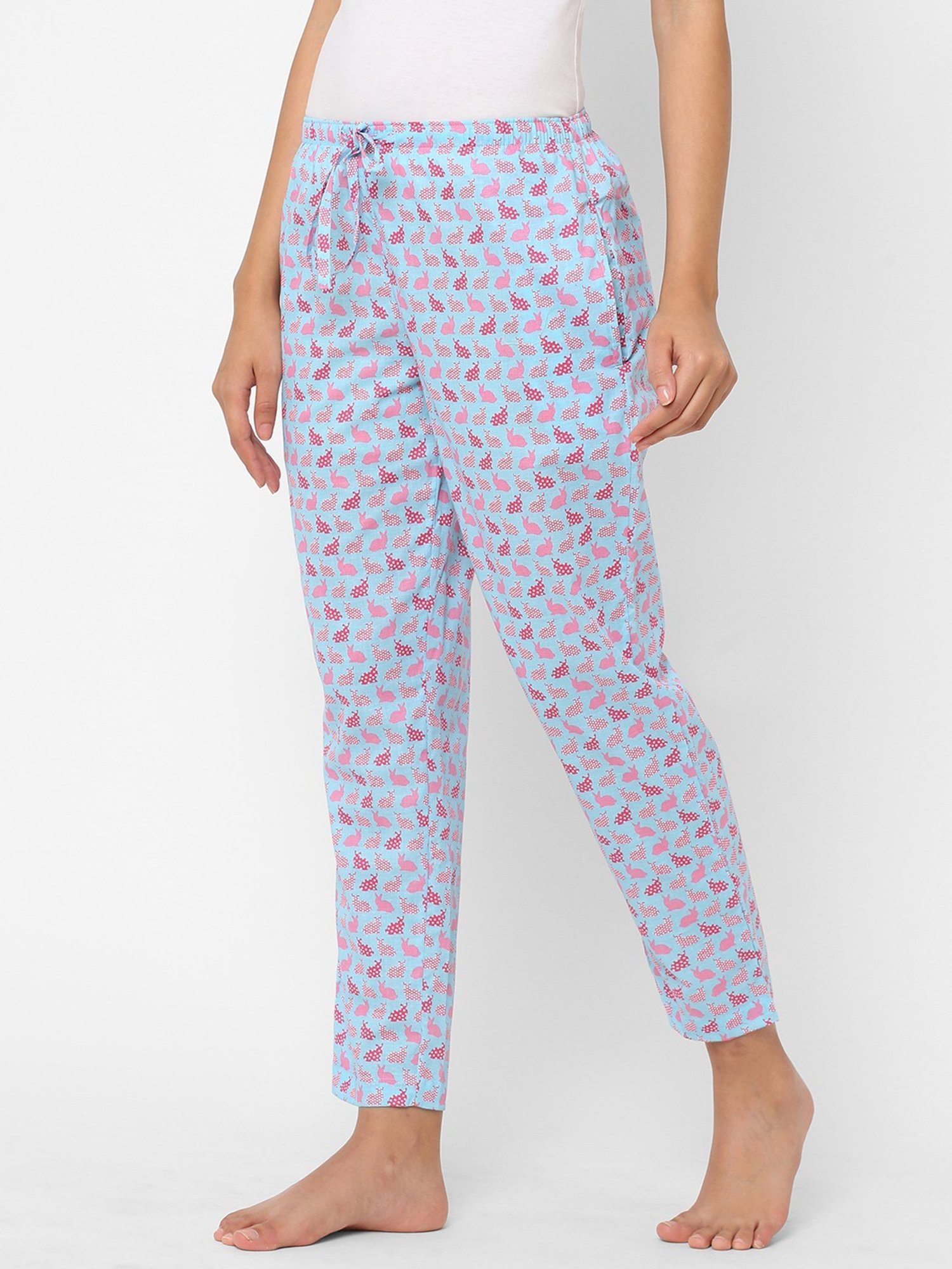Urban Scottish Light Blue Printed Lounge Pants