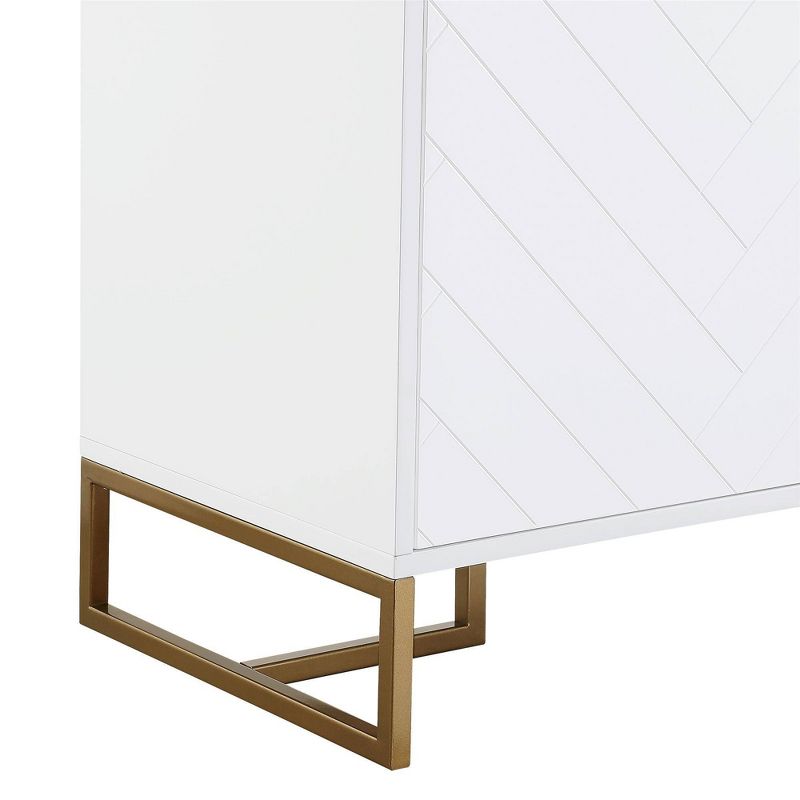 Herringbone Console Unit White - CosmoLiving by Cosmopolitan