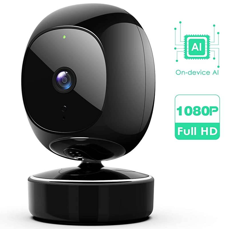 AI 1080 HD Home Security Camera 1S&mdash;Local Storage, Privacy-Protective, No Cloud Storage & 0 Subscription Fee, No lag, 2-Way Audio, Accurate Facial RECOG, Instant Alarm,Compatible with Alexa