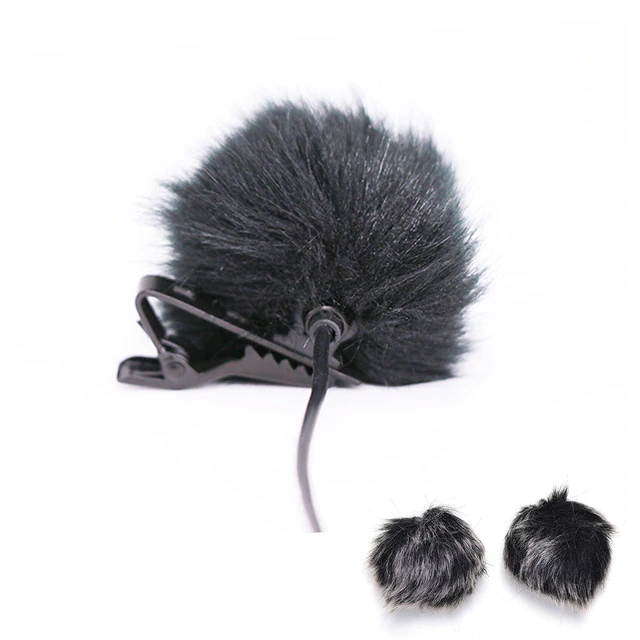 dark grey Artificial Fur Microphone Windscreen Outdoor MIC Windshield Wind Muff for Lapel Microphone 1PC