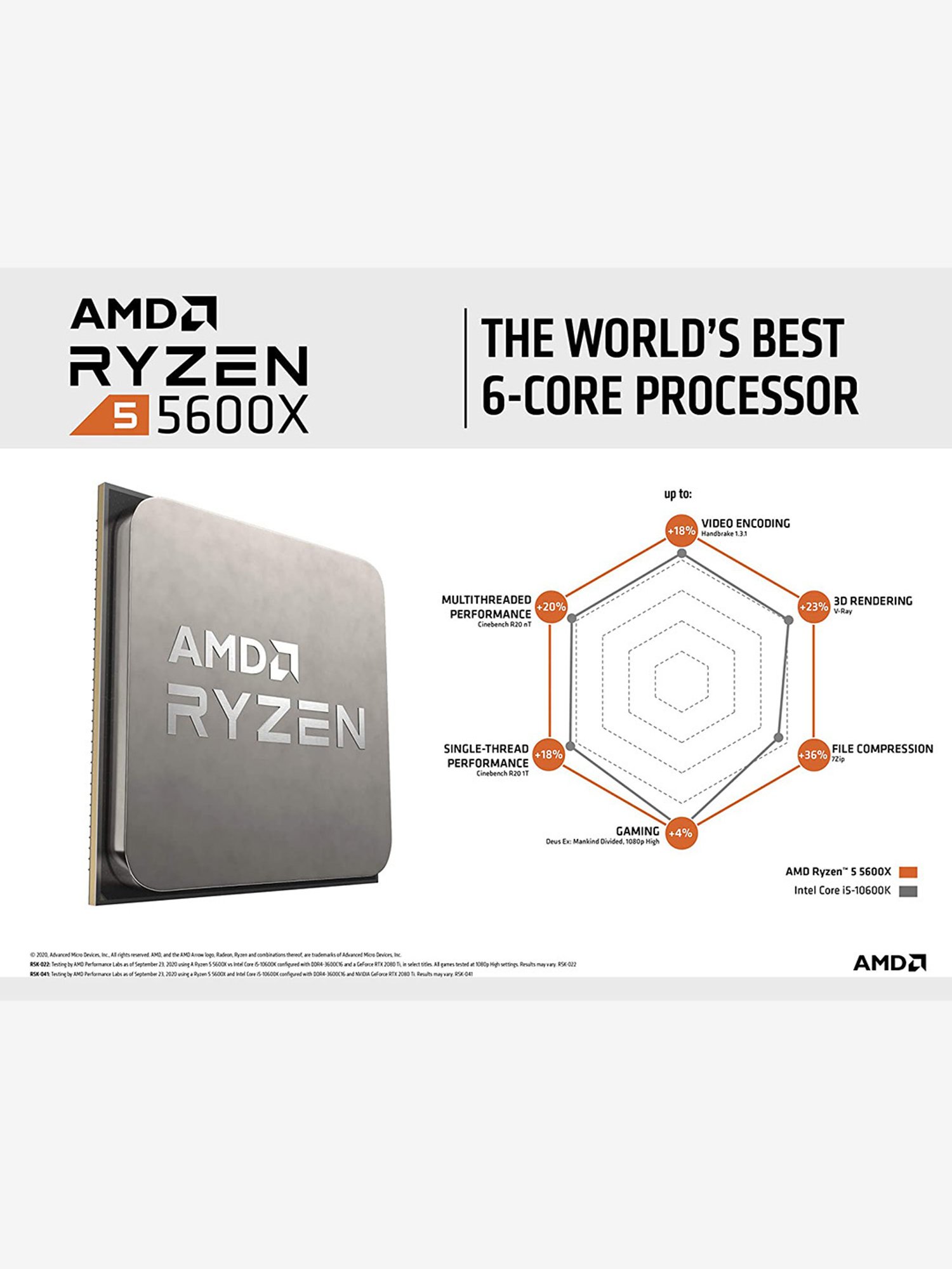 AMD Ryzen 5 5600X Desktop Processor (100-100000065BOX)