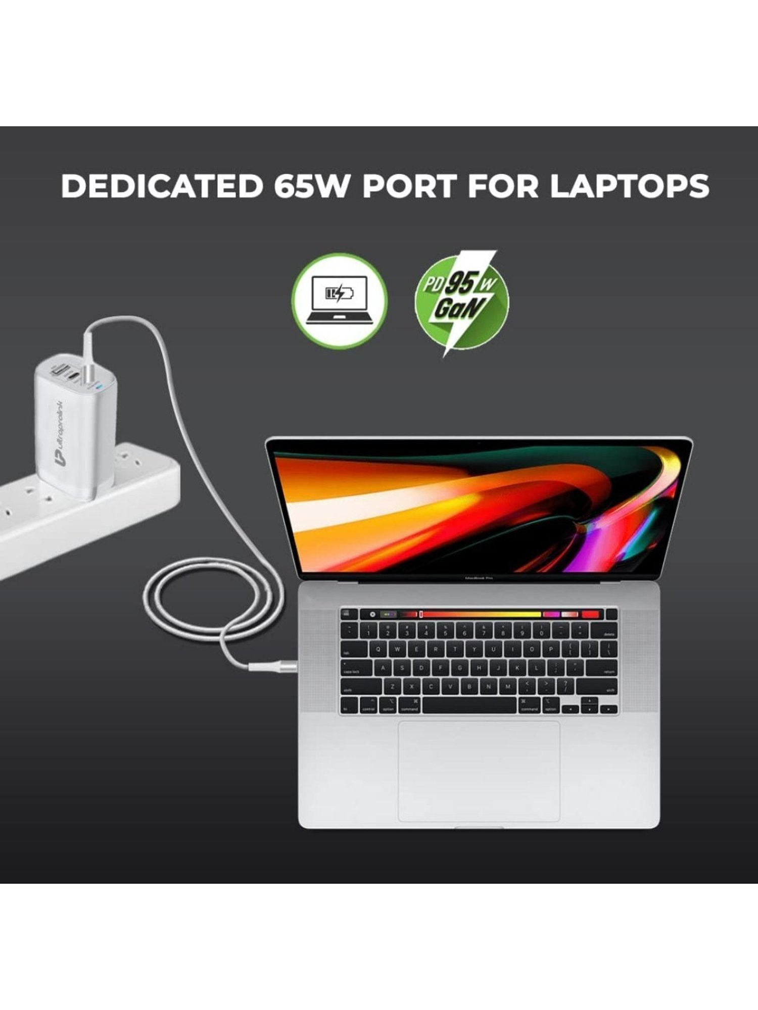 Ultraprolink UM1101W Boost PD 95W GaN Charger with 2m Cable (White)