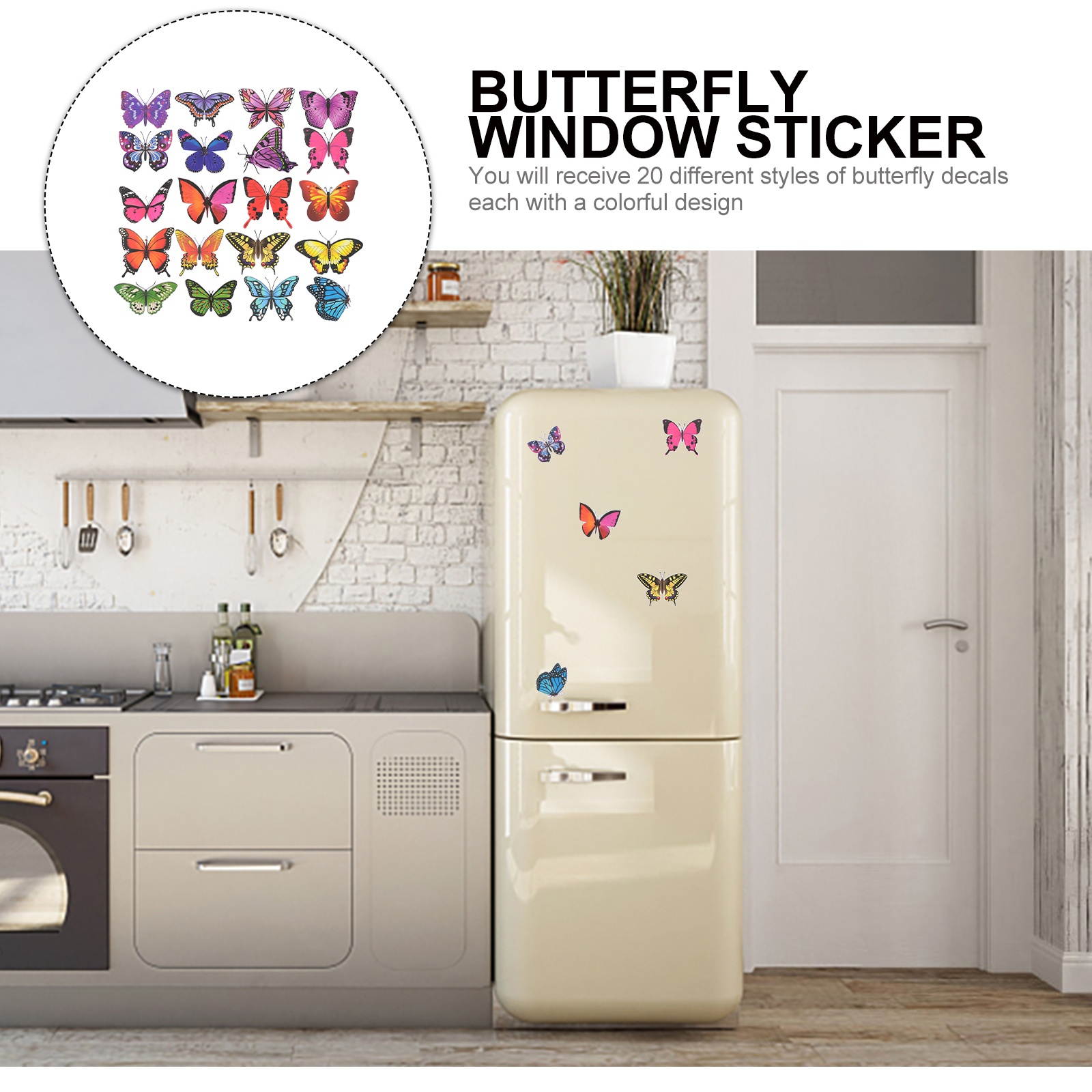 20pcs Fashion  Butterfly  Anti-Collision  Prevent Bird Strikes Glass Sticker Paste  Clings Window Clings for Office Shop