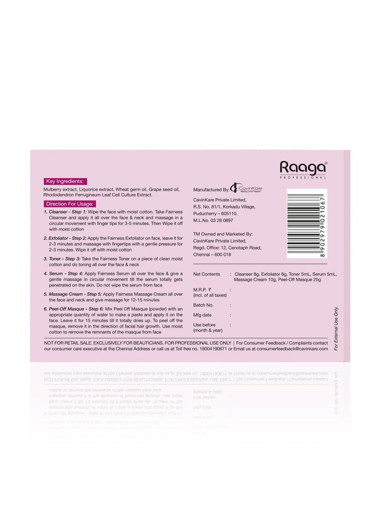 Raaga Professional Stem Cells Infused Fairness Facial Kit