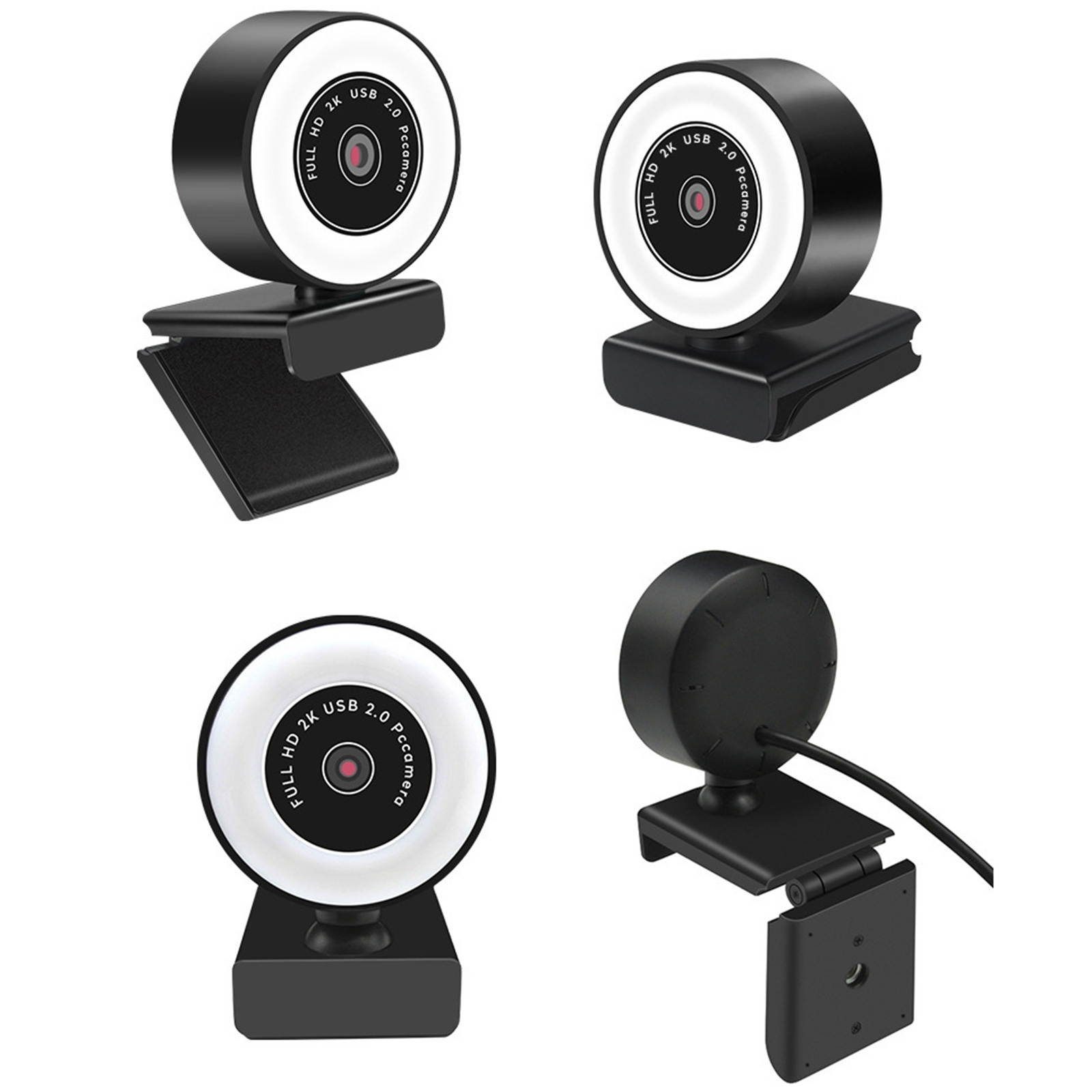 Webcam,  5.0 Million Pixel 2K Auto Focus USB Computer Camera Webcam with Fill Light