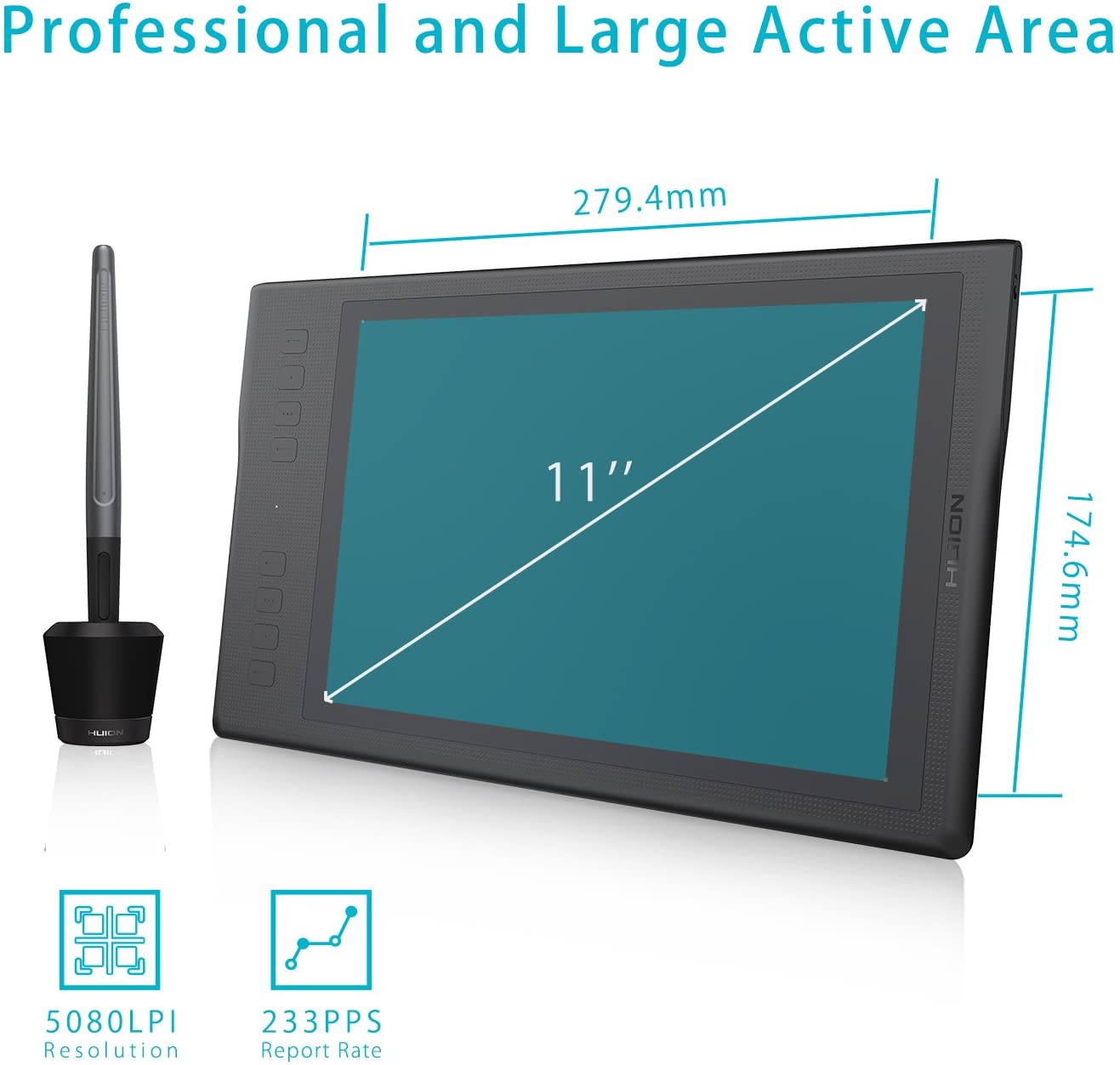 Huion Inspiroy Q11K Wireless Graphic Drawing Tablet with 8192 Pressure Sensitivity