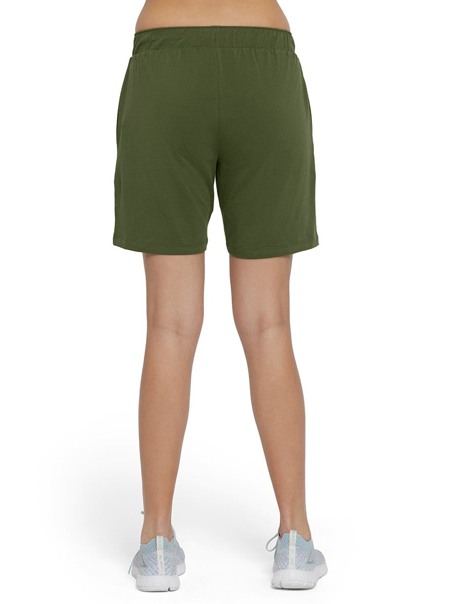 Amante Green Cotton Low Rise Sports Shorts