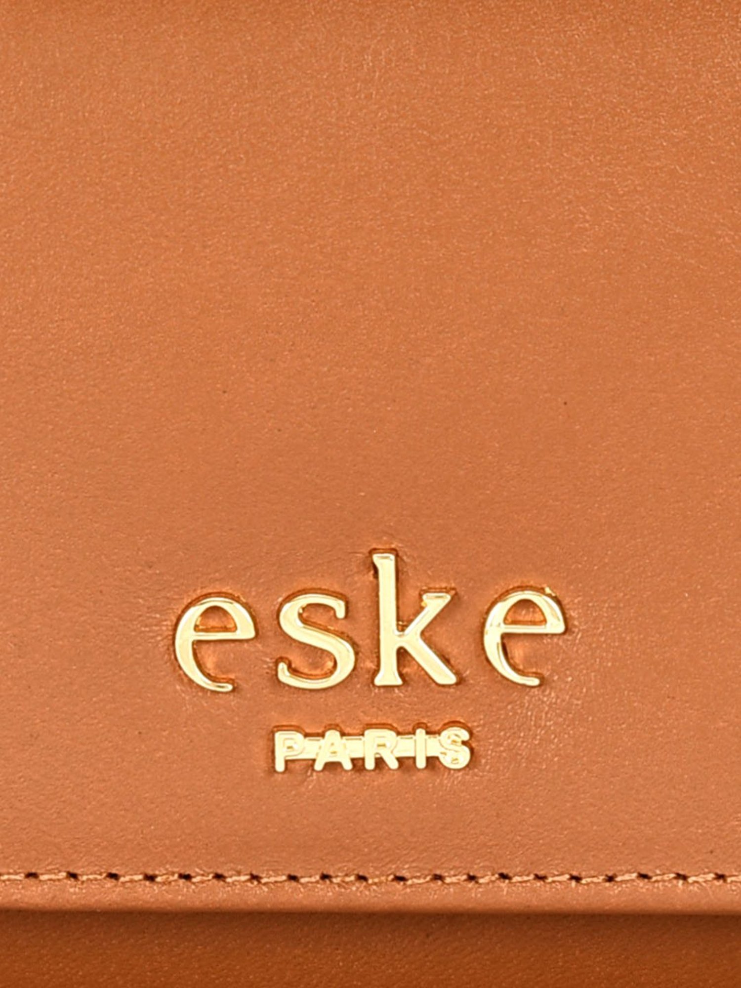 Eske Claire Tan Solid Tri-Fold Wallet for Women