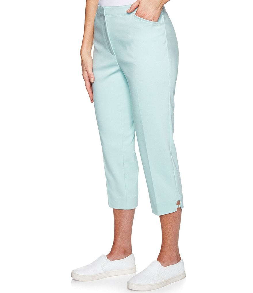 Ruby Rd. Petite Size Double Face Stretch Embellished Hem Capri Pants