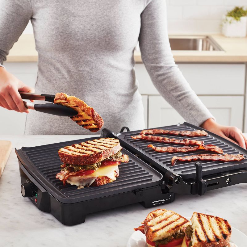 Oster DiamondForce 3-in-1 Nonstick Indoor Grill, Panini Press and Lay-Flat Grill - Stainless Steel