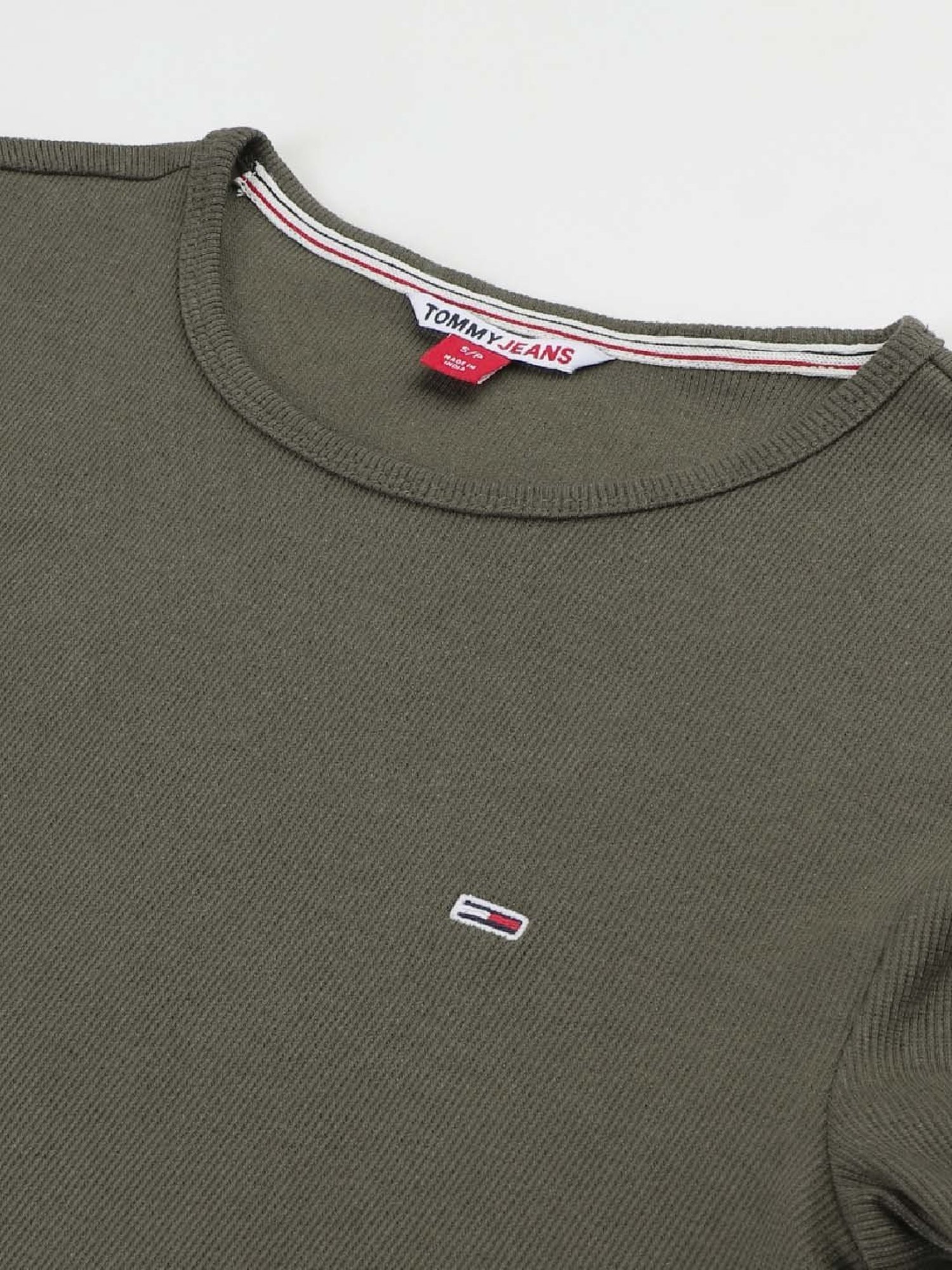 TOMMY HILFIGER Army Green Cotton T-Shirt