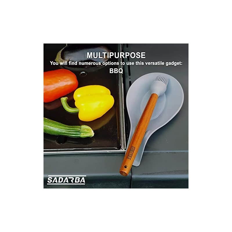 Spoon Rest &ndash; Set of 2 | HEAT RESISTANT | EASY &ndash; CLEAN Spoon Holder for Stove Top | Nonstick Sturdy Silicon Spoon Rest for Kitchen Counter | Utensil Rest | Spatula Rest - Fits Large Utensils