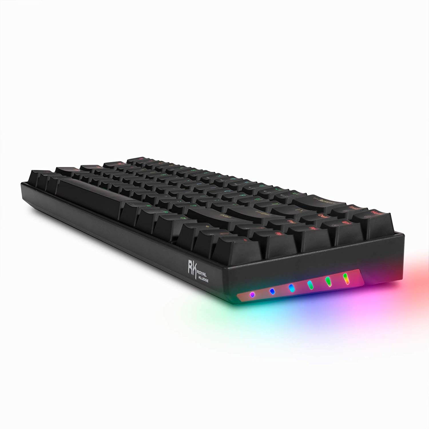 RK71 Mechanical Keyboard RGB Backlit 71 Keys Small Compact Gaming Keyboard, PBT Keycaps Wired/Wireless Bluetooth Mini Keyboard for iOS Android Windows PC and MacOS, Blue Switch( Cherry Blossom)