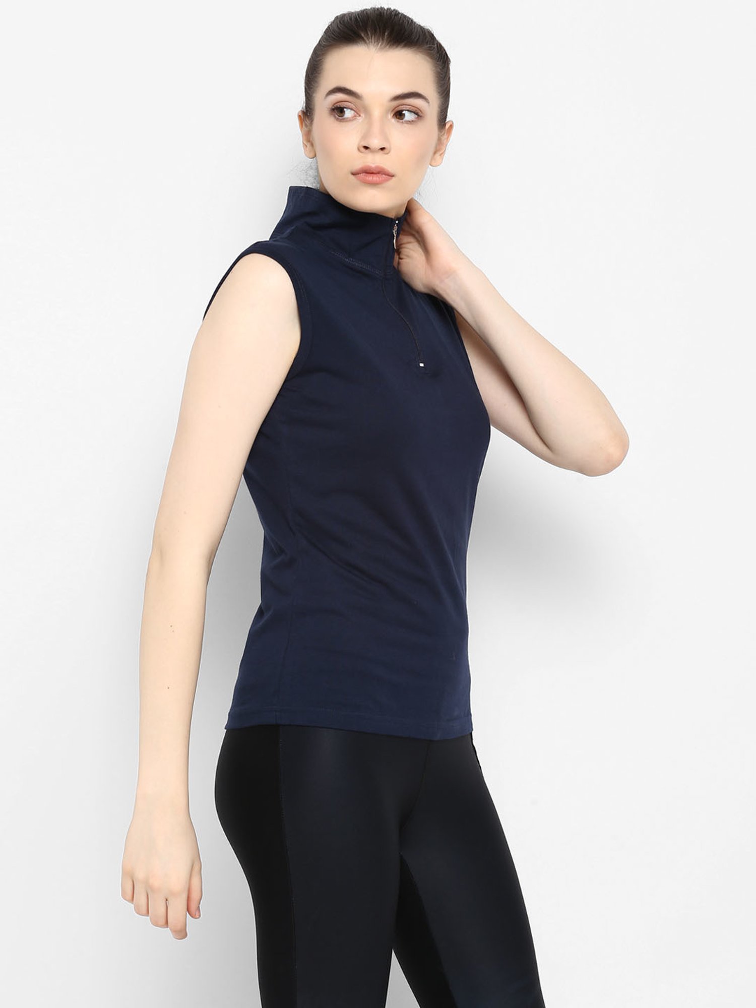 Appulse Navy Cotton Slim Fit T-Shirt