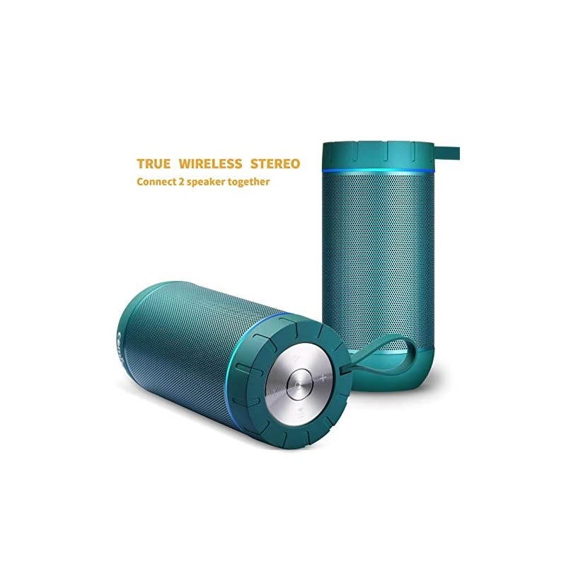 Waterproof Bluetooth Speakers Outdoor Wireless Portable Speaker with 20 Hours Playtime Superior Sound for Camping Beach Sports Pool Party Shower Malachite Green