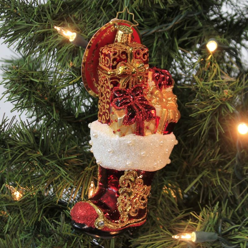 Christopher Radko 5.75" All A-Boot It! Ornament Christmas Presents  -  Tree Ornaments